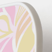 Raquette De Pickleball Monogramme sur mesure Motif de feuille rose souple (Détail gauche)