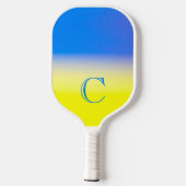 Raquette De Pickleball Monogramme Ukraine bleu et jaune Inspiration Paix (Verso)