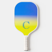 Raquette De Pickleball Monogramme Ukraine bleu et jaune Inspiration Paix (Recto)