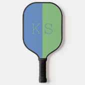 Raquette De Pickleball Monogramme vert bleu foncé moderne (Recto)