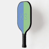 Raquette De Pickleball Monogramme vert bleu foncé moderne (Gauche)