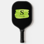 Raquette De Pickleball Monogramme Vert Brush Stroke (Recto)
