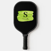 Raquette De Pickleball Monogramme Vert Brush Stroke (Verso)