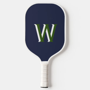 Raquette De Pickleball Monogramme vert de la marine Pickleball Paddle