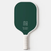Raquette De Pickleball Monogramme vert émeraude moderne (Recto)