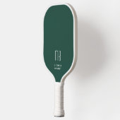 Raquette De Pickleball Monogramme vert émeraude moderne (Gauche)