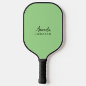 Raquette De Pickleball Monogramme vert féminin moderne (Verso)