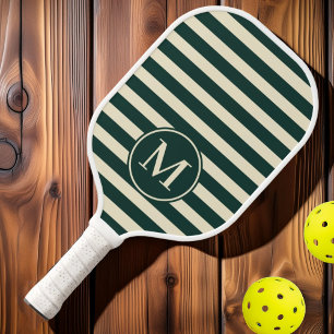 Raquette De Pickleball Monogramme vert Polo Striped Sage Du Milieu Du Siè
