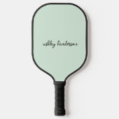 Raquette De Pickleball Monogramme vert simple Nom complet (Recto)