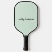 Raquette De Pickleball Monogramme vert simple Nom complet (Verso)