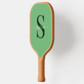 Raquette De Pickleball Monogramme vert simple Nom initial (Gauche)