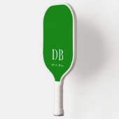 Raquette De Pickleball Monogramme Vichy Vert Moderne (Gauche)