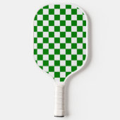 Raquette De Pickleball Monogramme Vichy Vert Moderne (Verso)