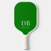 Raquette De Pickleball Monogramme Vichy Vert Moderne (Recto)