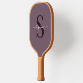 Raquette De Pickleball Monogramme violet de base initial + nom (Gauche)