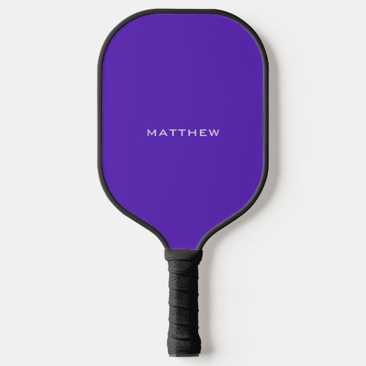 Raquette De Pickleball Monogramme violet moderne simple Prénom (Recto)