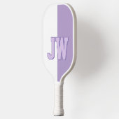Raquette De Pickleball Monogrammes Ajouter votre nom Purple & White (Gauche)