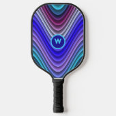 Raquette De Pickleball Monogrammes bleu Magenta brillant violet (Recto)