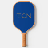 Raquette De Pickleball Monogrammes Initiales Bleu Tan tendance Hommes fem (Recto)