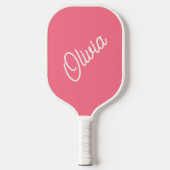 Raquette De Pickleball Monographie de script, rose vif (Recto)