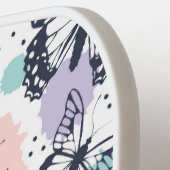 Raquette De Pickleball Monographie motif de papillons rétro coloré (Détail gauche)