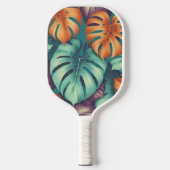 Raquette De Pickleball Monstera Tropical Aquarelle Verdure Palm Feuilles (Recto)