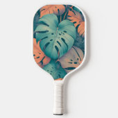 Raquette De Pickleball Monstera Tropical Aquarelle Verdure Palm Feuilles (Verso)