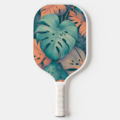 Raquette De Pickleball Monstera Tropical Aquarelle Verdure Palm Feuilles (Recto)