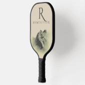 Raquette De Pickleball Montures d'aquarelle professionnelle Monogramme Pi (Gauche)