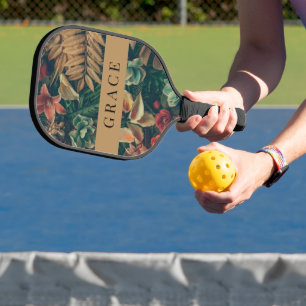 Raquette De Pickleball Moody Romantic Tropical Gold Floral