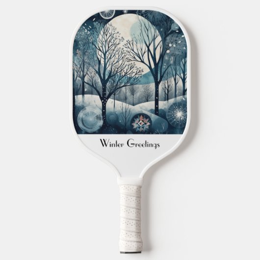 Raquette De Pickleball Moonlit Nordic Forest, personnalisable (Recto)