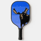 Raquette De Pickleball Moose en hiver - Art original de la faune (Verso)
