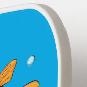 Raquette De Pickleball Morceau de poisson rouge orange mignon sur dessin (Détail gauche)