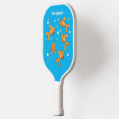 Raquette De Pickleball Morceau de poisson rouge orange mignon sur dessin (Gauche)