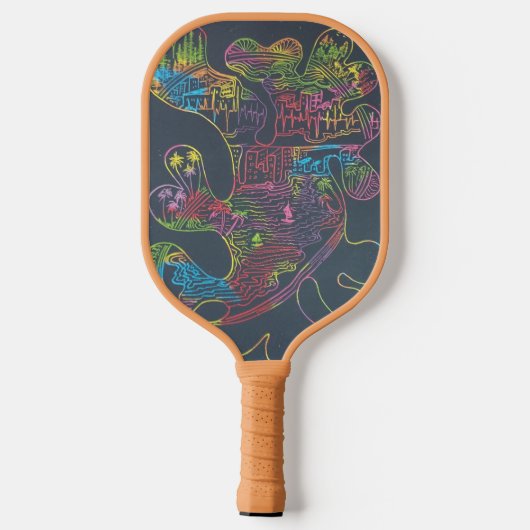 Raquette De Pickleball Mosaïque à fleurs (Verso)