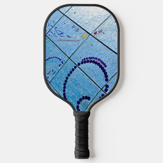 Raquette De Pickleball Mosaïque de miroir bleu Abstrait (Recto)