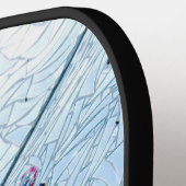 Raquette De Pickleball Mosaïque de miroir bleu Abstrait (Détail gauche)