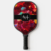 Raquette De Pickleball Mosaïque rouge abstrait brillant parties scintilla (Recto)