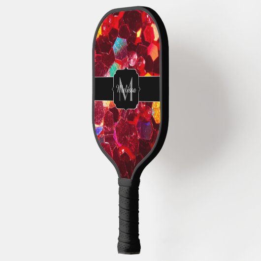 Raquette De Pickleball Mosaïque rouge abstrait brillant parties scintilla (Gauche)