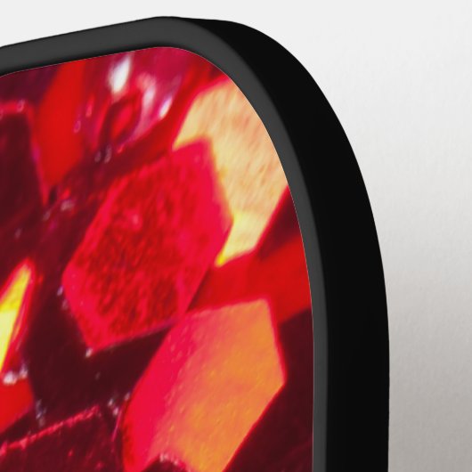 Raquette De Pickleball Mosaïque rouge abstrait brillant parties scintilla (Détail gauche)