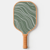 Raquette De Pickleball Moss Green Wave Moderne Personnalisé (Recto)