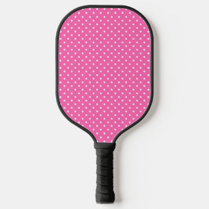 Raquette De Pickleball Motif à points de polka rose chaud et blanc