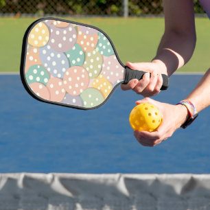 Raquette De Pickleball Motif à points Polka sans couleur pastel