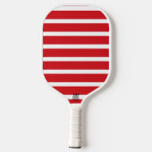Raquette De Pickleball Motif à rayures rouges et blanches (Verso)