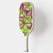 Raquette De Pickleball Motif abstrait cool Monogrammé Nom Sports Pro (Gauche)