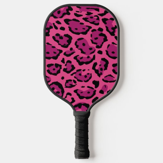 Raquette De Pickleball Motif animal Empreinte de léopard rose chaud (Recto)