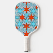 Raquette De Pickleball Motif Blue et Red Star (Verso)