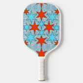 Raquette De Pickleball Motif Blue et Red Star (Recto)