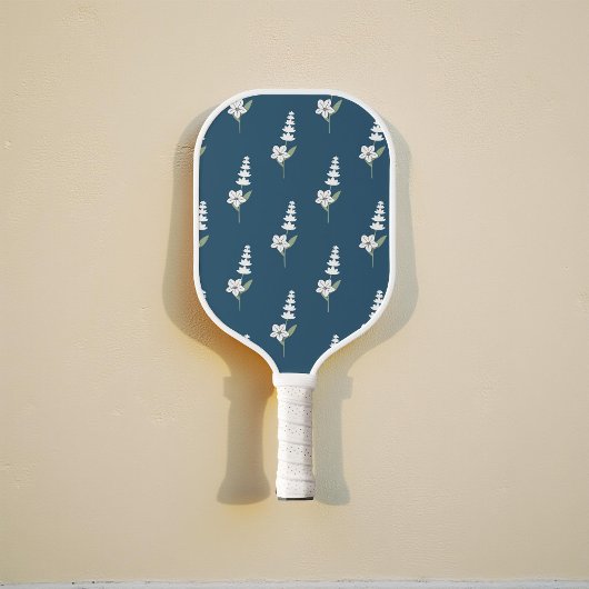 Raquette De Pickleball Motif botanique floral de la Marine