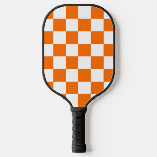 Raquette De Pickleball Motif chèque À damiers blanc orange